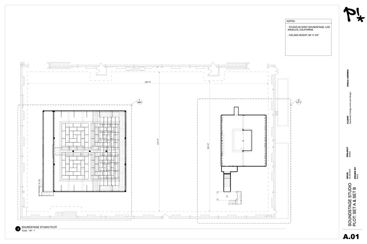 Studio Plot Plan - set design interpretation for film based on AKIRA design package for Thesis Project