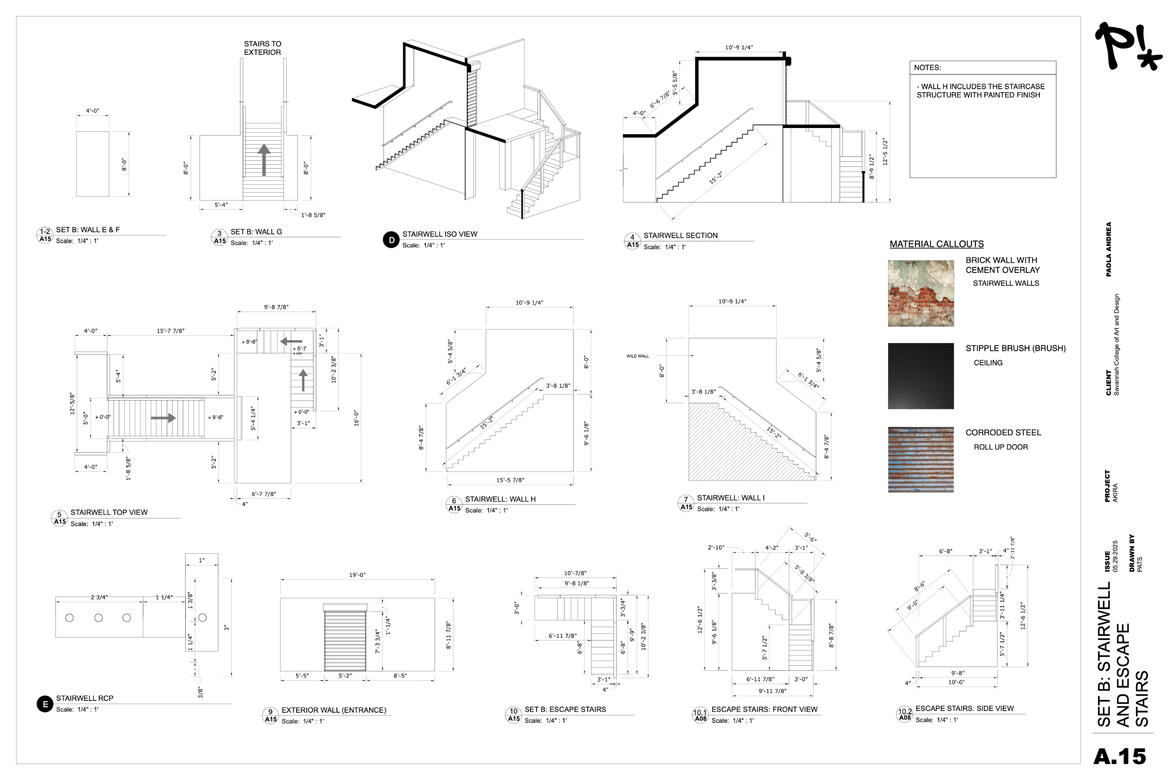 Sections and Elevations - set design interpretation for film based on AKIRA design package for Thesis Project