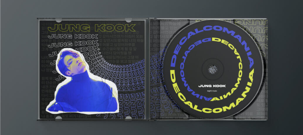 CD Jewel Case mock-up concept design based on JungKook of BTS
