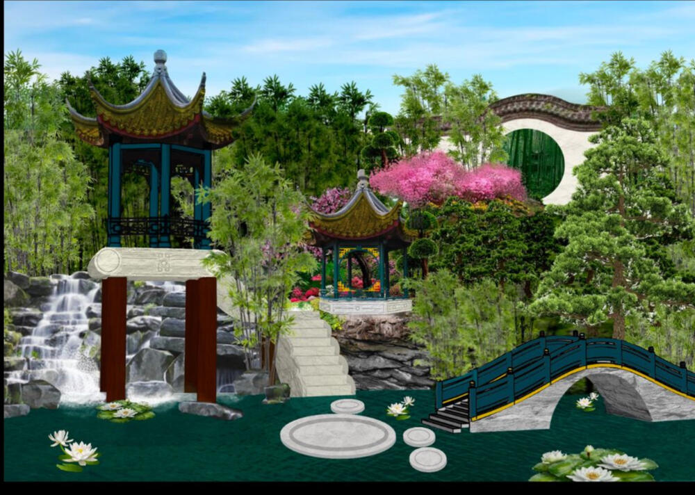 conceptual Chinese garden design