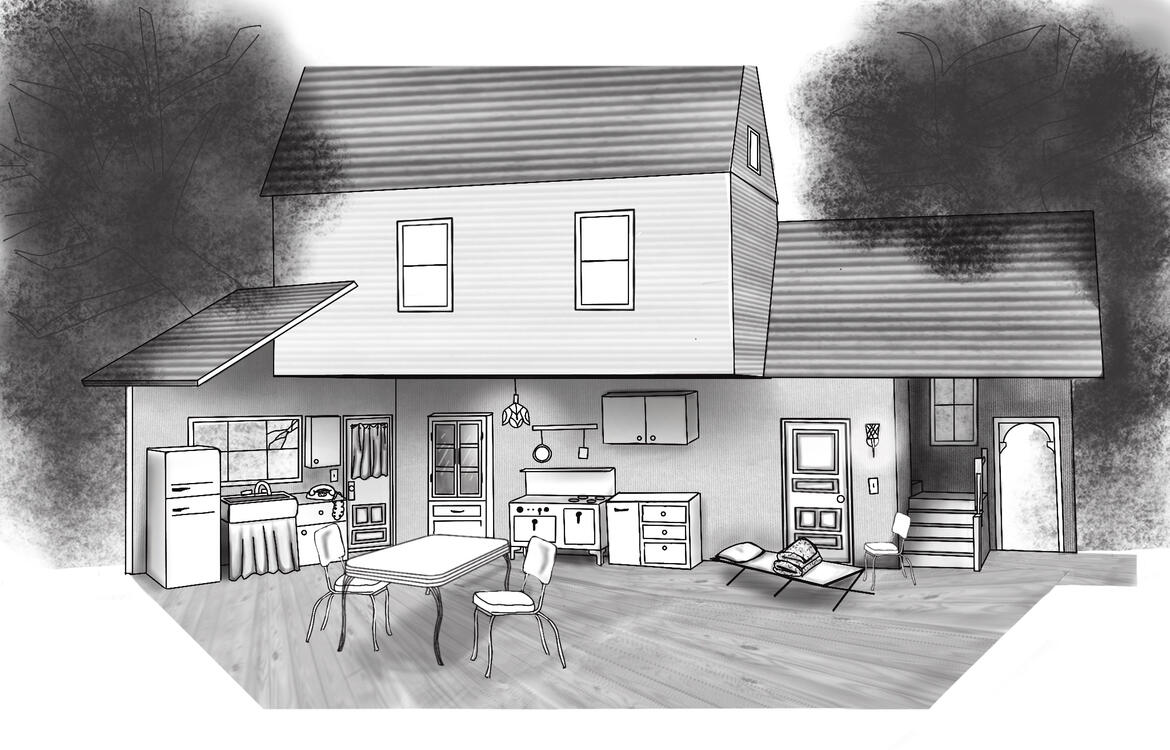 &quot;Crimes Of The Heart&quot; - concept design for thrusted stage